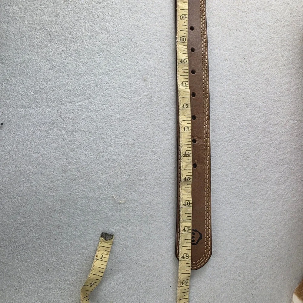Wolverine Mens Brown Leather Belt 40/100 Stitched Western Scroll Buckle
